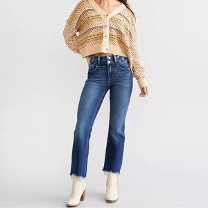 NWT BKE Blue Blush Cropped Cardigan Sweater L